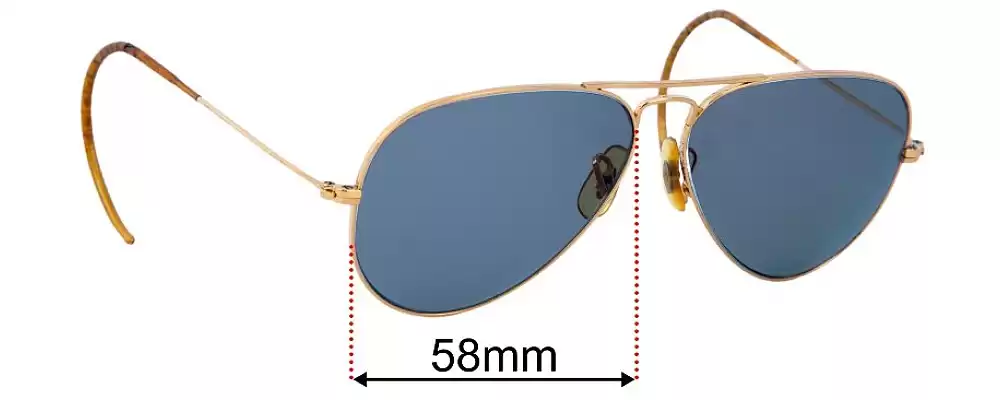 Ray-Ban B&L Aviator USA Curved Arms 58mm Replacement Lenses